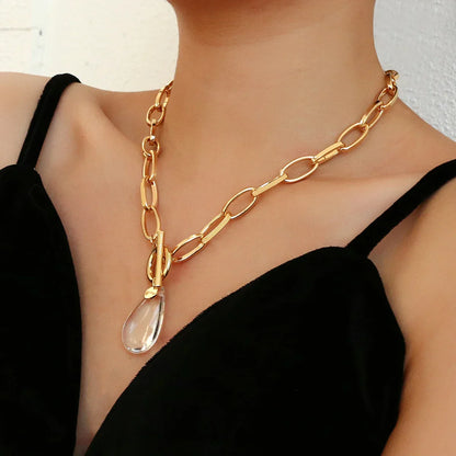 Large Sparkle Circle Crystal Pendant Necklace