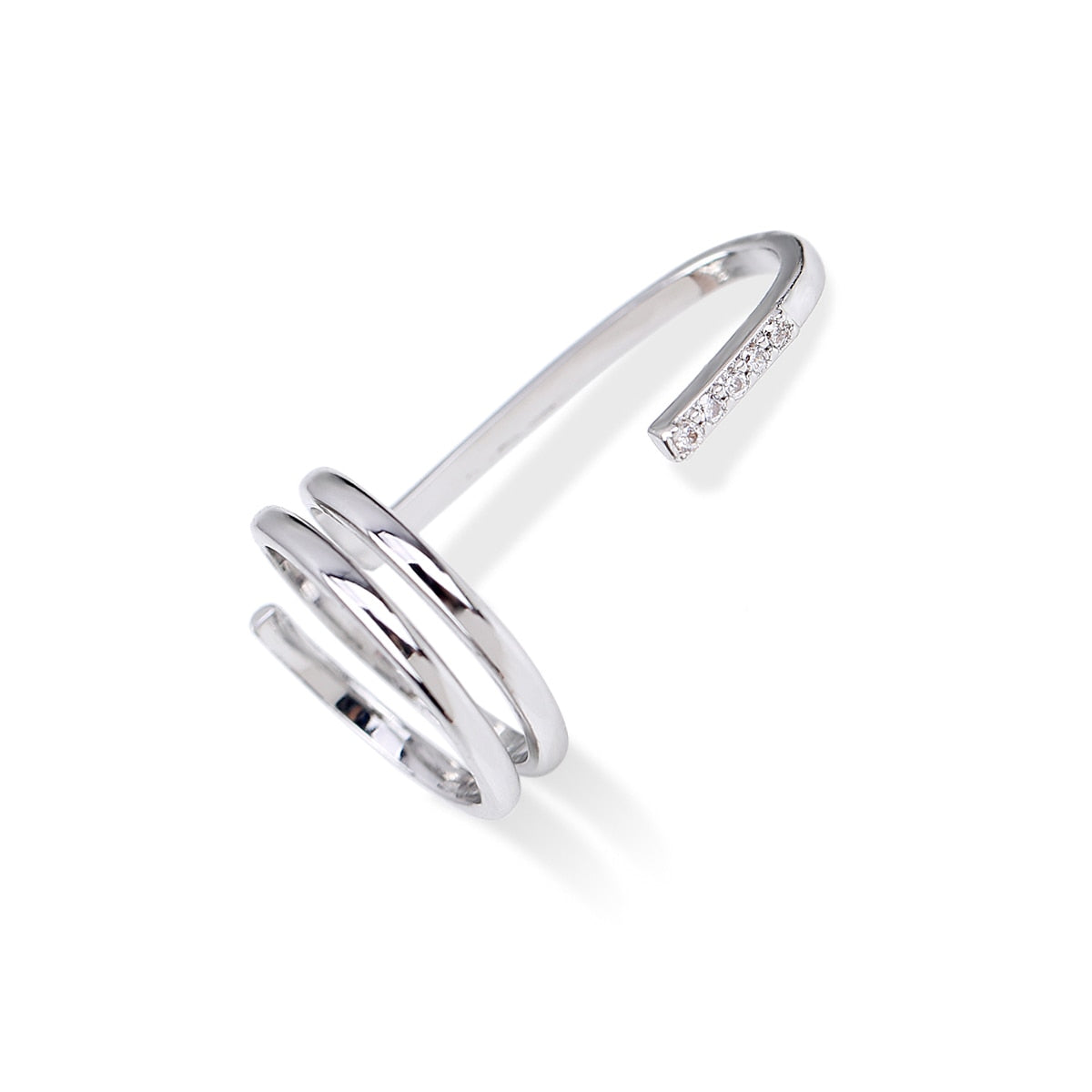 Trendy Silver Stacking Slim Ring Set