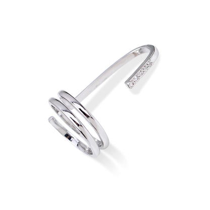 Trendy Silver Stacking Slim Ring Set