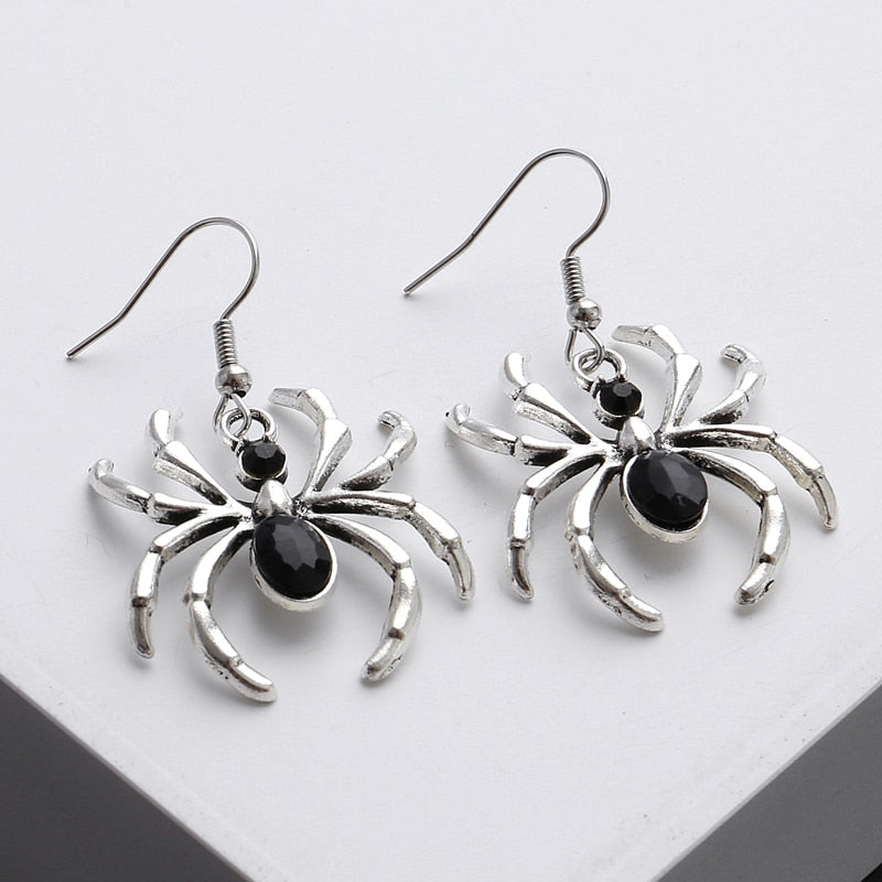 Edgy Black Gothic Drop Earrings - Luxicro