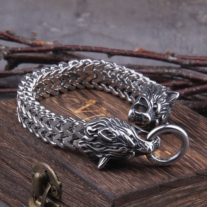Strong Viking Style Leather Bracelet for Men