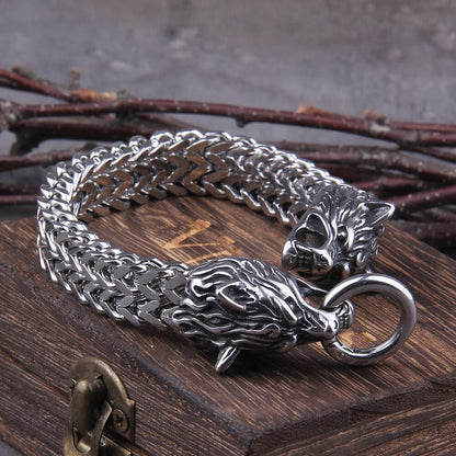 Strong Viking Style Leather Bracelet for Men
