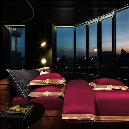 Luxury Embroidered Egyptian Cotton Bedding Set