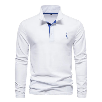 Comfortable Mens Long Sleeve Polo Shirt - Relaxed Fit Cotton