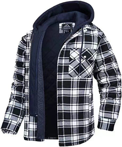 Classic Plaid Zip Up Hooded Jacket