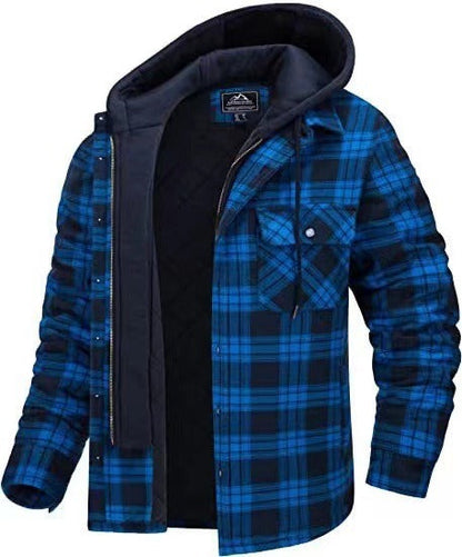 Classic Plaid Zip Up Hooded Jacket