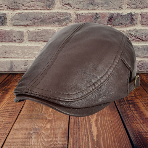 Timeless Brown Distressed Newsboy Cap - Luxicro