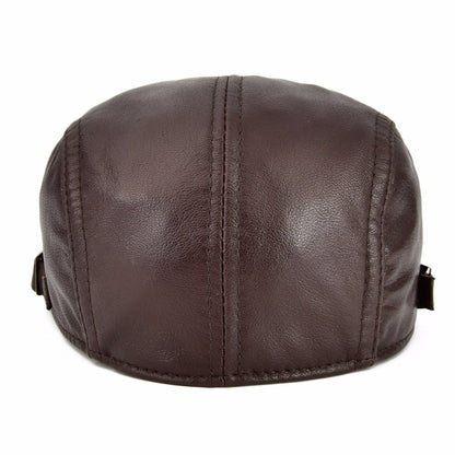 Retro Distressed Leather Newsboy Hat