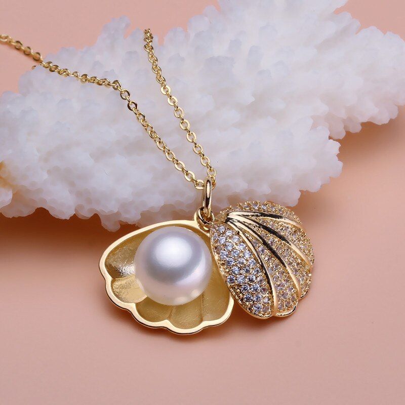 Oceanic Shell Drop Pendant Necklace