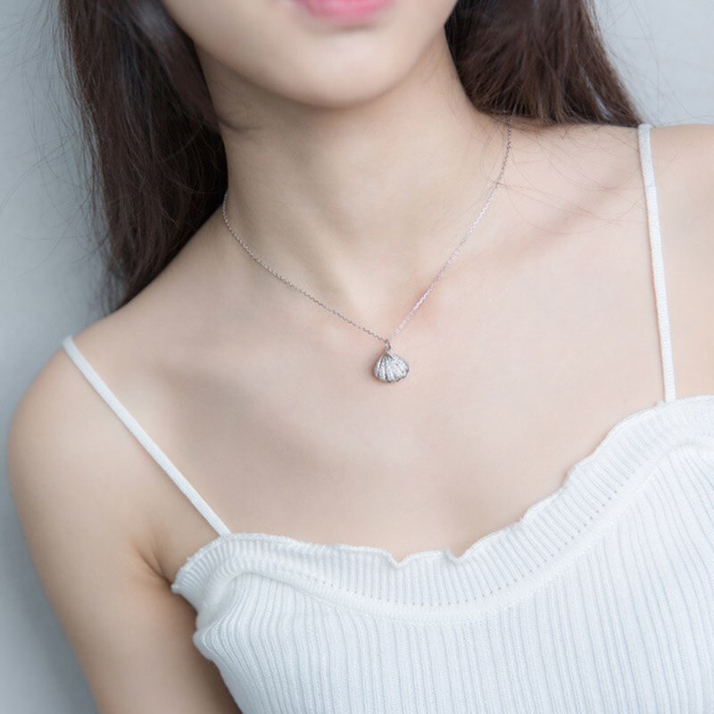 Oceanic Shell Drop Pendant Necklace