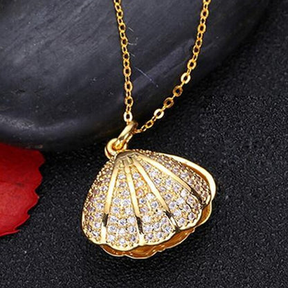 Oceanic Shell Drop Pendant Necklace - Luxicro