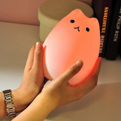 Colorful LED Cat Nightlight Soft Touch USB Lamp