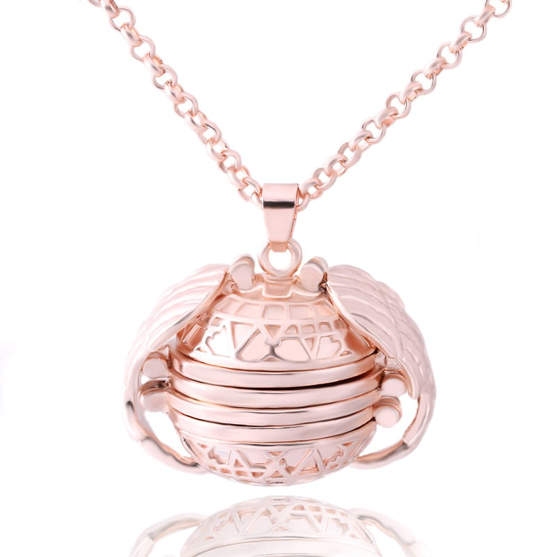Vintage Angel Wing Picture Pendant Necklace