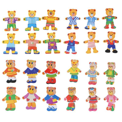 Colorful Wood Bear Jigsaw Puzzle Toy