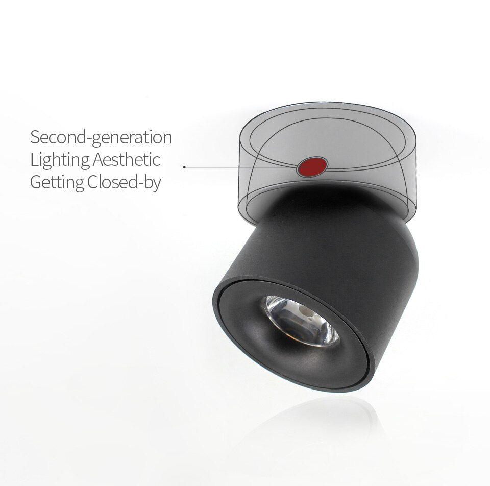 Round LED Ceiling Light 360 Degree Rotating Fixture