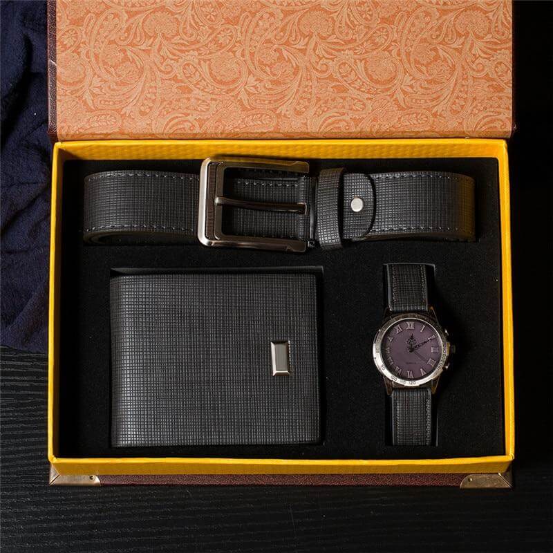 Premium Leather Travel Accessories Kit