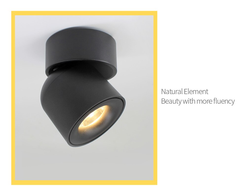 Round LED Ceiling Light 360 Degree Rotating Fixture