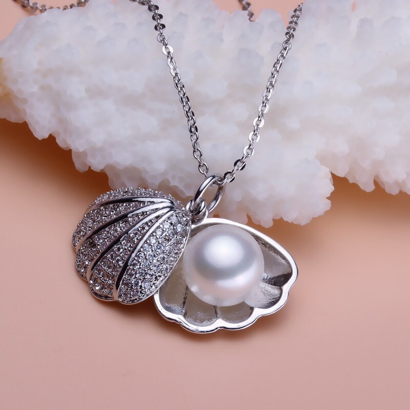 Oceanic Shell Drop Pendant Necklace