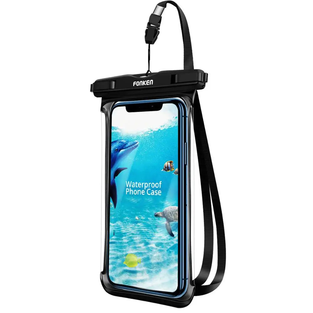 Waterproof Clear Phone Case with Adjustable Neck Lanyard