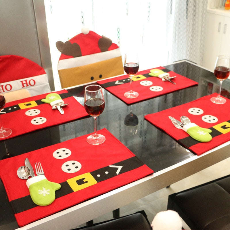 Festive Holiday Red Table Mats - Luxicro