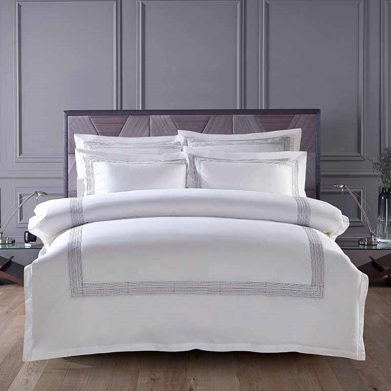 Colorful Stitched Egyptian Cotton Bed Sheet Set