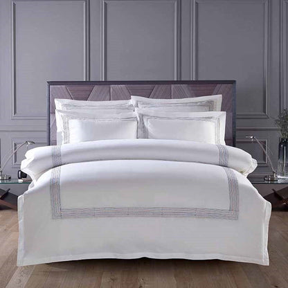 Colorful Stitched Egyptian Cotton Bed Sheet Set