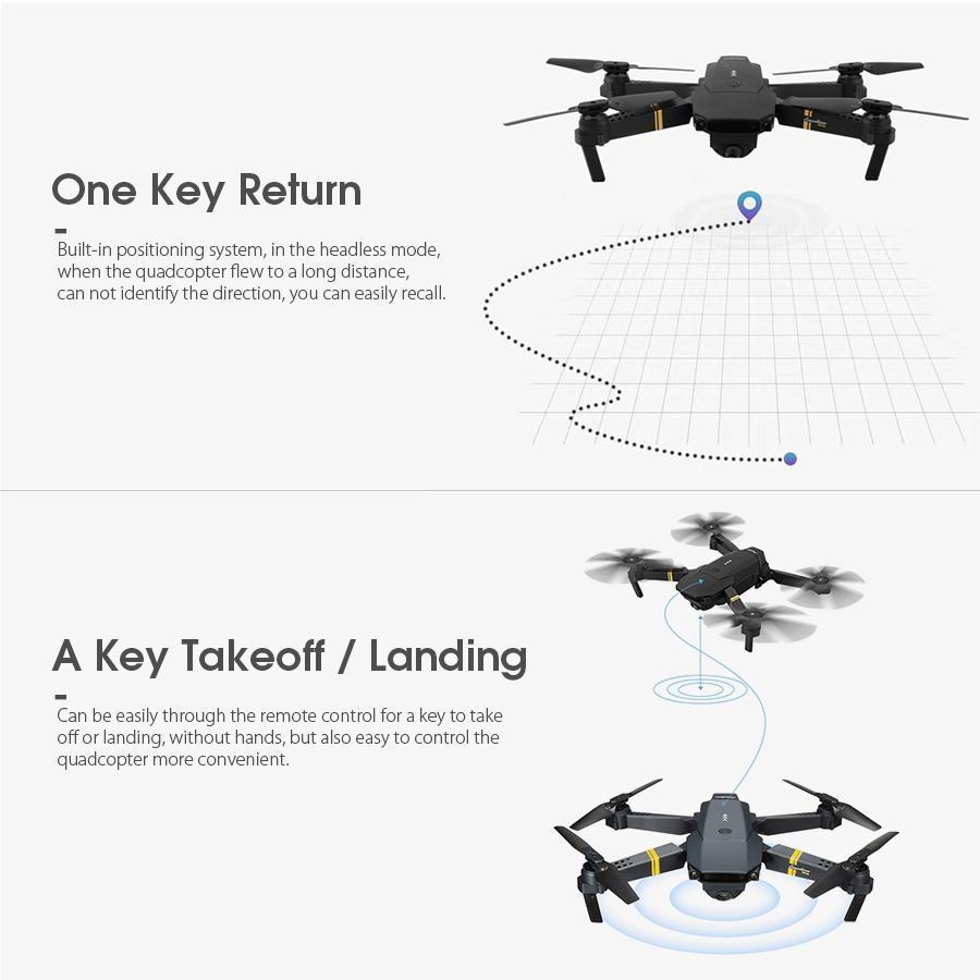 Portable HD Folding Selfie Drone - 2MP & Dual Battery
