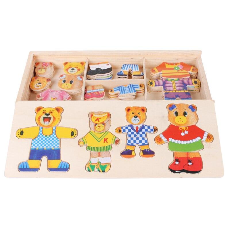 Colorful Wood Bear Jigsaw Puzzle Toy - Luxicro