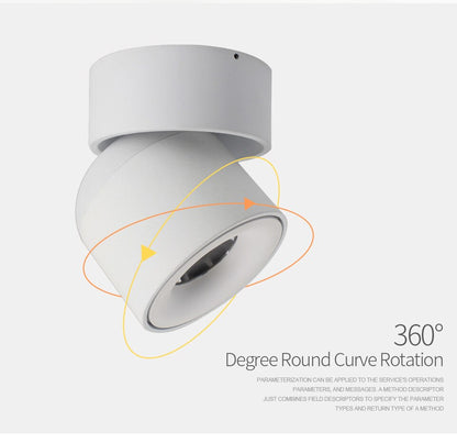 Round LED Ceiling Light 360 Degree Rotating Fixture