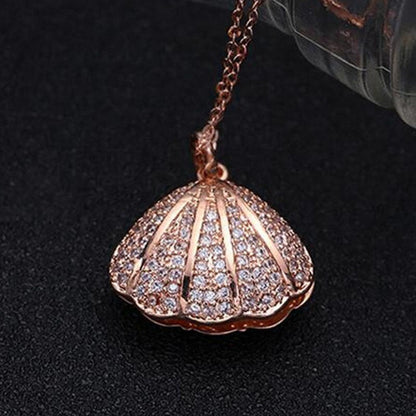 Oceanic Shell Drop Pendant Necklace