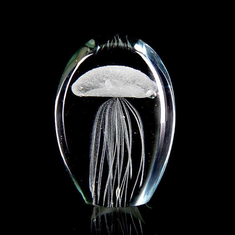 Colorful Handcrafted Glass Jellyfish Decor Figurine