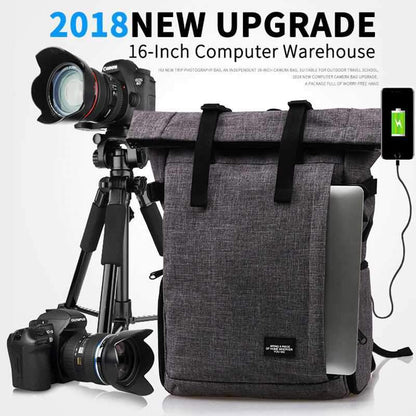 Waterproof DSLR Camera Travel Backpack With USB Charger