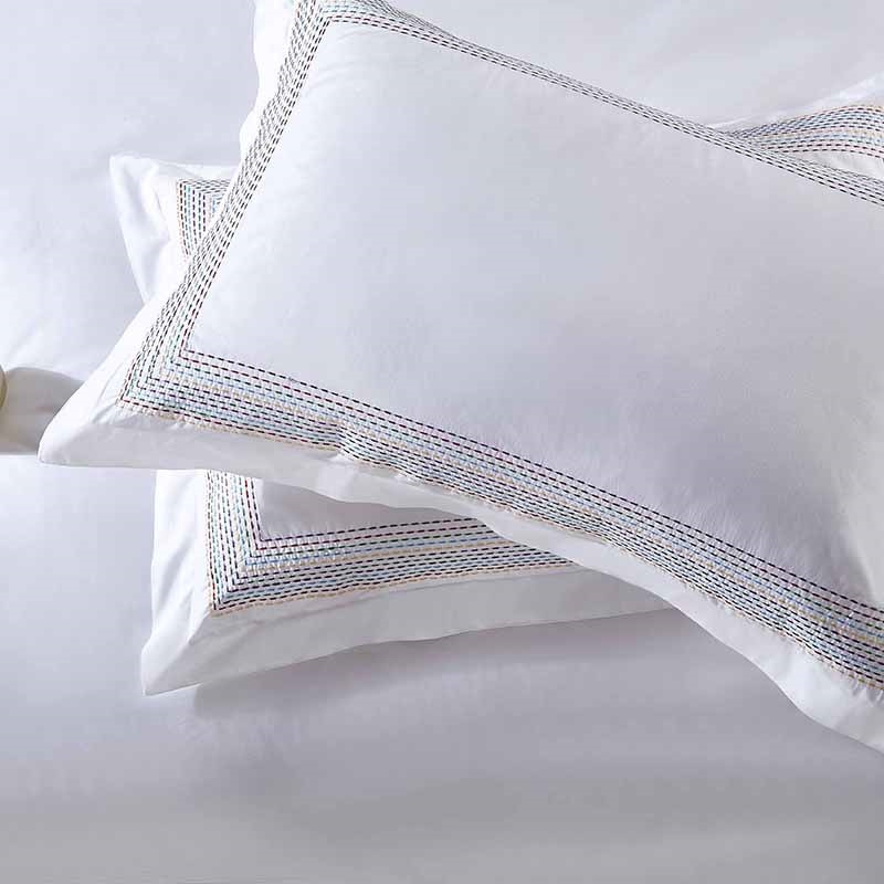 Colorful Stitched Egyptian Cotton Bed Sheet Set