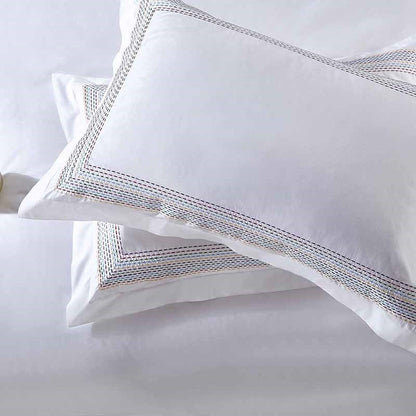 Colorful Stitched Egyptian Cotton Bed Sheet Set