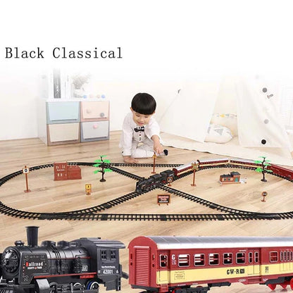 Deluxe Electric Train Set with Lights and Smoke Effects