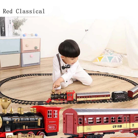 Deluxe Electric Train Set with Lights and Smoke Effects