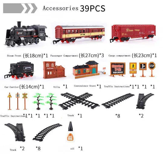 Deluxe Electric Train Set with Lights and Smoke Effects