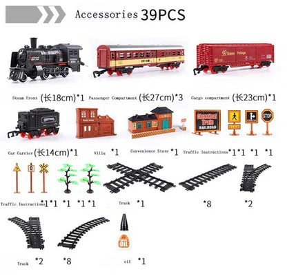 Deluxe Electric Train Set with Lights and Smoke Effects