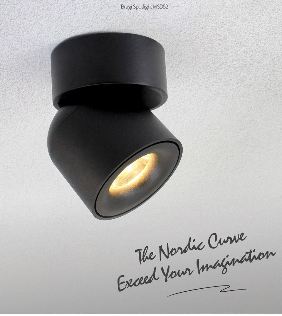 Round LED Ceiling Light 360 Degree Rotating Fixture