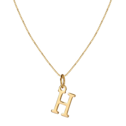 Classic 14k Gold Monogram Pendant Necklace