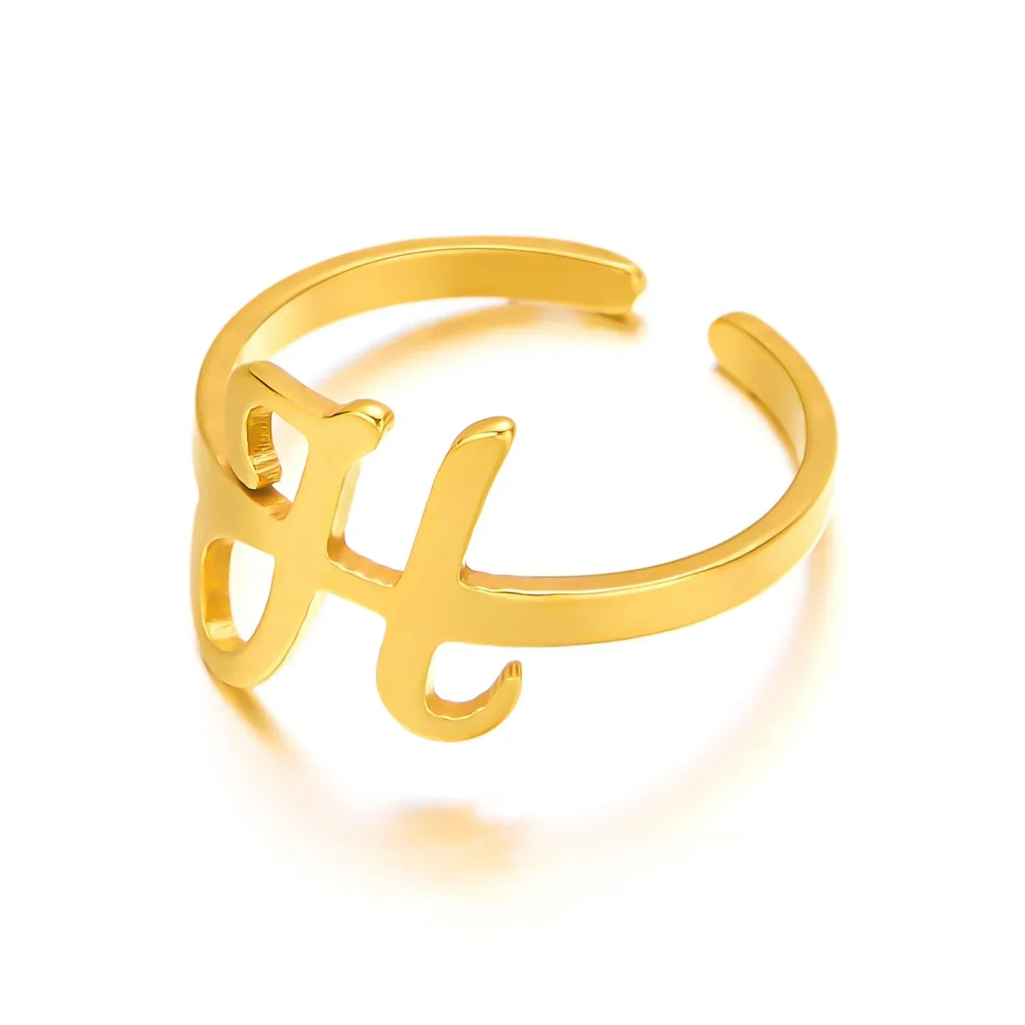 Custom Engraved Initial Silver Ring