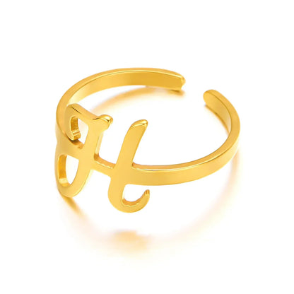Custom Engraved Initial Silver Ring