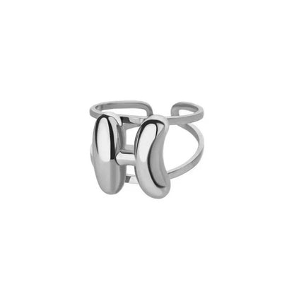 Customizable Initial Open Circle Ring
