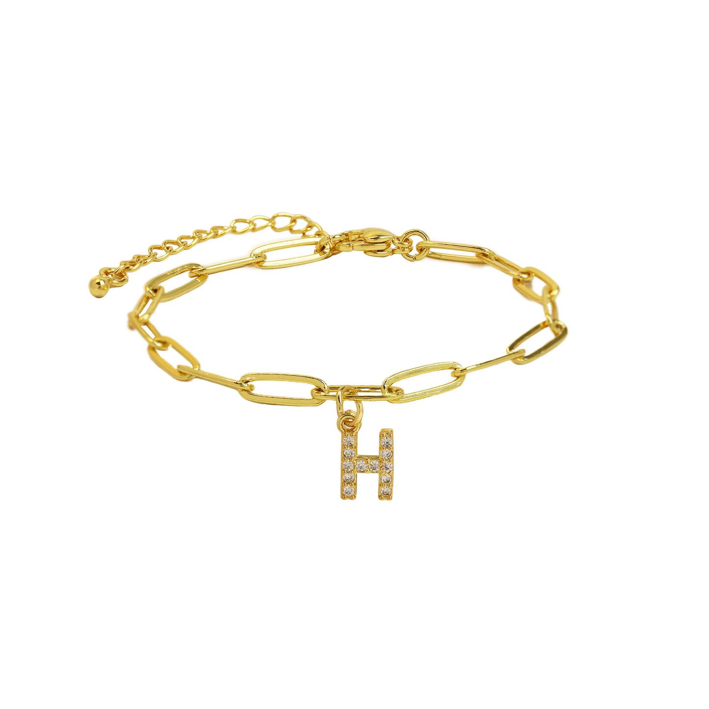 Dainty Monogram Paperclip Chain Bracelet