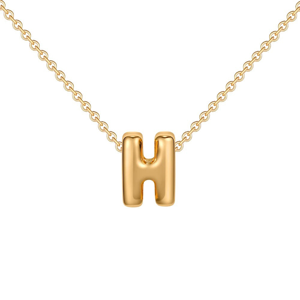 Dainty Engraved Letter Pendant Necklace