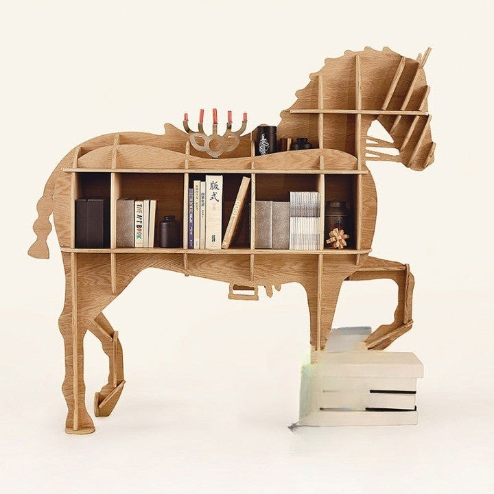 Country Wooden Horse Bookshelf