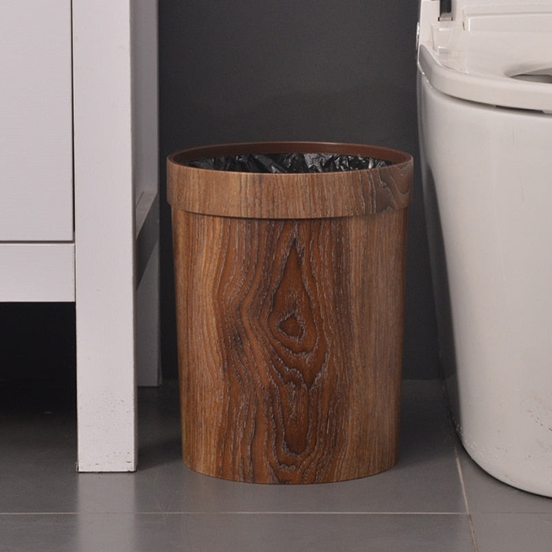 Rustic Wood Trash Can Basket - Luxicro