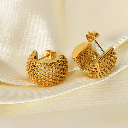 Elegant Metallic Round Hoop Earrings