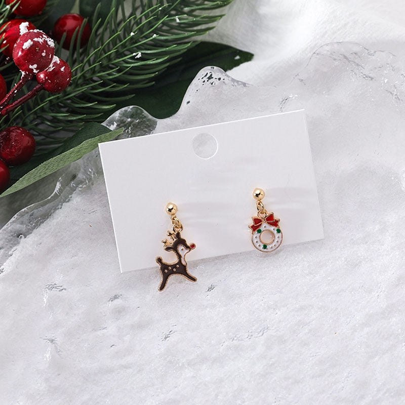 Festive Holiday Christmas Tree Dangle Earrings