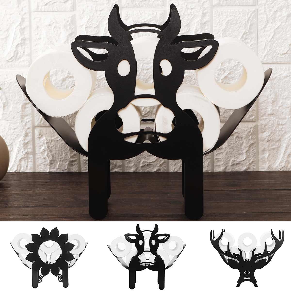 Decorative Iron Toilet Paper Holder with Animal Design - Luxicro